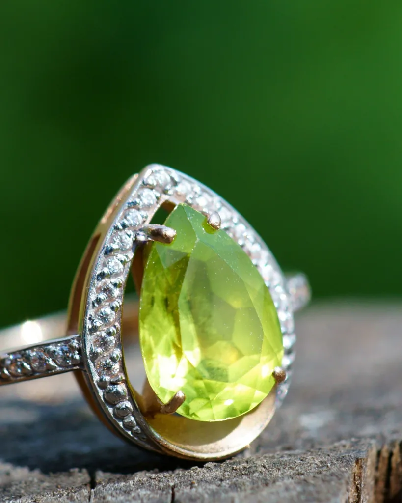 peridot gemstone ring