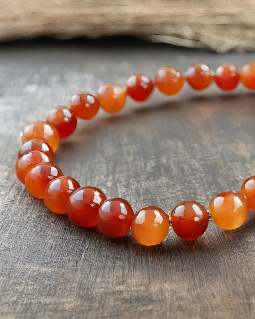 carnelian gemstone beaded bracelet